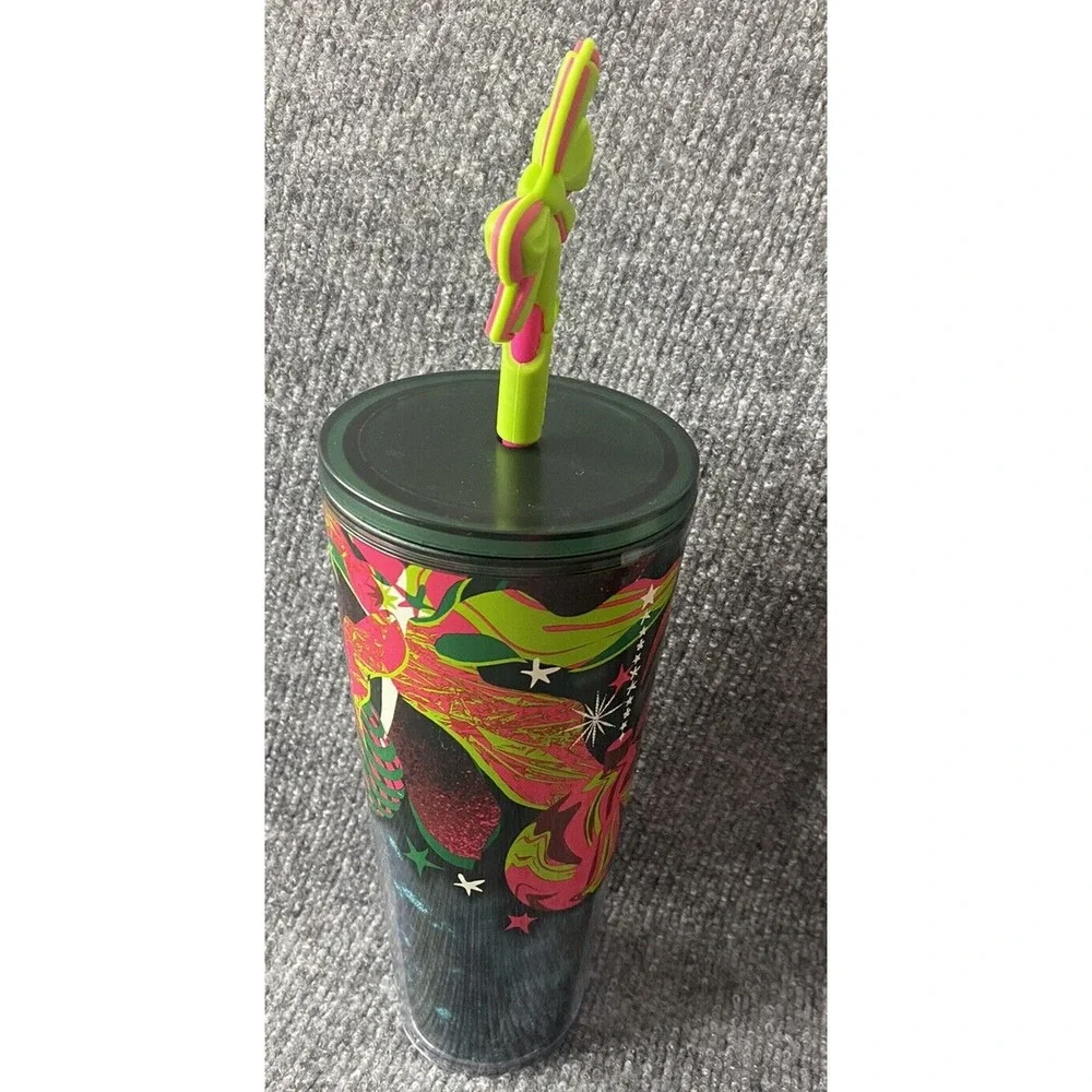 Starbucks 2023 Tumbler Holidays Christmas‎ Silicone Bow Straw Topper 24oz Venti